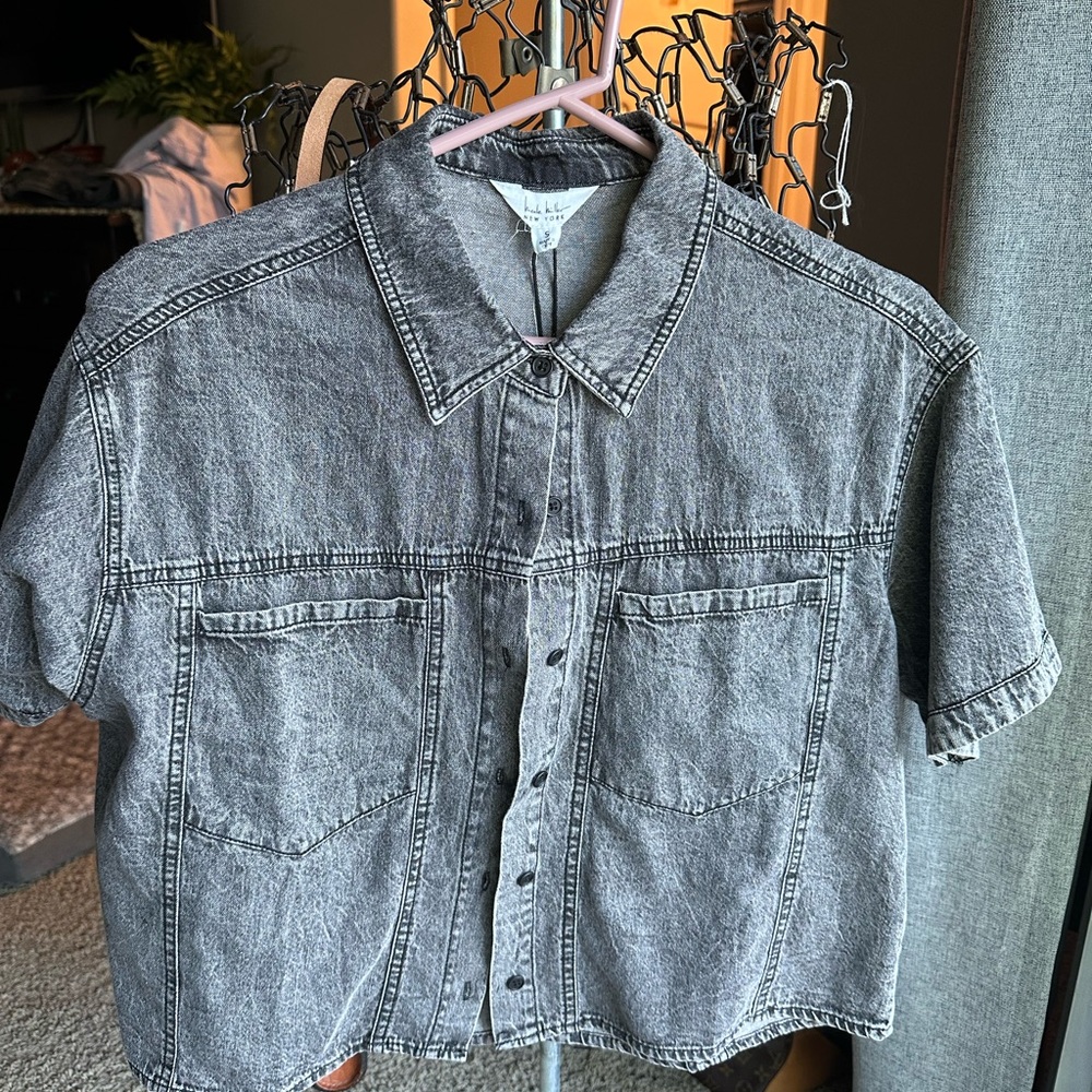 Nicole Miller Charcoal Denim Shirt